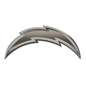 Rico Industries NFL Los Angeles Chargers Antique Auto Emblem Antique Nickel Auto Emblem for Car/Truck/SUV