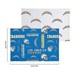 FOCO Los Angeles Chargers NFL Team Color Bed In a Bag Comforter Bedding 5 Piece Twin Set
