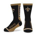 For Bare Feet NFL NEW ORLEANS SAINTS MVP Crew Sock Team Color Youth