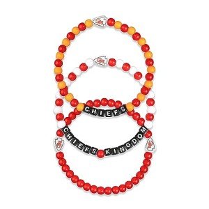 FOCO Unisex Adult NFL Team Logo Officially Licensed 3-Pack Beaded Friendship Bracelet, Beads