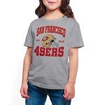 Junk Food Clothing x NFL - San Francisco 49ers - Team Helmet - Kids Short Sleeve T-Shirt for Boys and Girls - Size Large