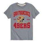 Junk Food Clothing x NFL - San Francisco 49ers - Team Helmet - Kids Short Sleeve T-Shirt for Boys and Girls - Size Large