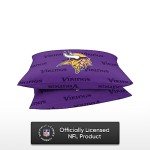 FOCO Minnesota Vikings NFL Team Color Big Logo Standard 2 Pack Pillowcases
