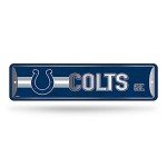 Rico Industries NFL Indianapolis Colts Home Décor Metal Street Sign (4" x 15") - Great for Home, Office, Bedroom, & Man Cave - Made