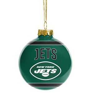 FOCO NFL Glass Ball Ornament - Limited Edition Christmas Ball Ornament - Show Your Team Spirit with Officially Licensed Fan Gear (New York Jets)