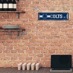 Rico Industries NFL Indianapolis Colts Home Décor Metal Street Sign (4" x 15") - Great for Home, Office, Bedroom, & Man Cave - Made