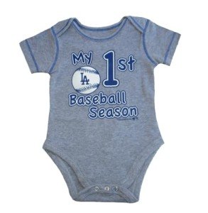VF Los Angeles Dodgers Team Logo Infant Creeper Bodysuit - Team Colors (Gray, 3-6 Months, Los Angeles Dodgers)