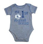 VF Los Angeles Dodgers Team Logo Infant Creeper Bodysuit - Team Colors (Gray, 3-6 Months, Los Angeles Dodgers)