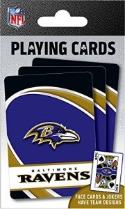 MasterPieces - NFL Playing Cards, Officially Licensed Baltimore Ravens Football Deck, Family Games for Adults and Kids, Standard Index