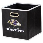 Franklin Sports NFL Baltimore Ravens Collapsible Storage Bin NFL Folding Cube Storage Container Fits Bin Organizers Fabric NFL Team Storage Cubes One Size, 11" x 11"