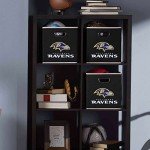 Franklin Sports NFL Baltimore Ravens Collapsible Storage Bin NFL Folding Cube Storage Container Fits Bin Organizers Fabric NFL Team Storage Cubes One Size, 11" x 11"