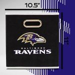 Franklin Sports NFL Baltimore Ravens Collapsible Storage Bin NFL Folding Cube Storage Container Fits Bin Organizers Fabric NFL Team Storage Cubes One Size, 11" x 11"