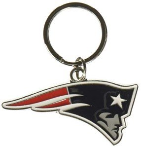 NFL Siskiyou Sports Fan Shop New England Patriots Chrome & Enameled Key Chain One Size Team Colors, Black