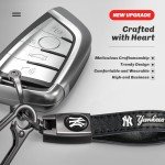 DNGNKNG Yankees Leather Car Keychain Keyring for NY Yankees Baseball Fans,New York Yankees Car Key Fob Holder Keychain Lanyard,Souvenir/Gifts for Baseball Fans
