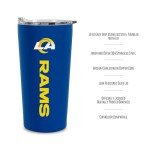 Rico Industries NFL Football Los Angeles Rams 18oz Soft Touch, Easy Grip Tumbler