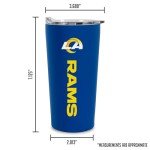 Rico Industries NFL Football Los Angeles Rams 18oz Soft Touch, Easy Grip Tumbler