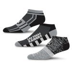 For Bare Feet NFL LAS VEGAS RAIDERS Stripe Stack 3 Pack Ankle Sock Team Colors Large