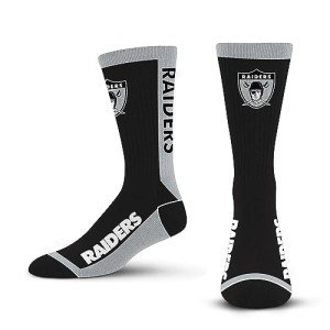 For Bare Feet NFL Classic LAS VEGAS RAIDERS MVP Crew Sock Team Color Large