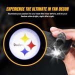 Sporticulture NFL American Football Pittsburgh Steelers - Led Car Door Light - Wireless Led Projector with One Team Logo Slide - Compatible for Most Car Models - Battery-Operated, 2.5” x 2.5”