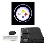 Sporticulture NFL American Football Pittsburgh Steelers - Led Car Door Light - Wireless Led Projector with One Team Logo Slide - Compatible for Most Car Models - Battery-Operated, 2.5” x 2.5”