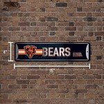 Rico Industries NFL Chicago Bears Home Décor Metal Street Sign (4" x 15") - Great for Home, Office, Bedroom, & Man Cave - Made,Silver
