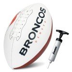 Franklin Sports NFL Denver Broncos Autograph Football - Official Size White Panel Souvenir Football for Autographs + Signatures - NFL Team Fan Shop Memorabilia Ball for Display