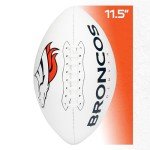 Franklin Sports NFL Denver Broncos Autograph Football - Official Size White Panel Souvenir Football for Autographs + Signatures - NFL Team Fan Shop Memorabilia Ball for Display
