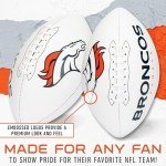 Franklin Sports NFL Denver Broncos Autograph Football - Official Size White Panel Souvenir Football for Autographs + Signatures - NFL Team Fan Shop Memorabilia Ball for Display