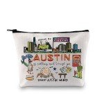 Austin Texas Gift Austin Texas Souvenir Austin Texas Bachelorette Party Makeup Bag Austin Is Calling I Must Go Travel Pouch (Must Go Austin Bag)