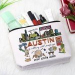 Austin Texas Gift Austin Texas Souvenir Austin Texas Bachelorette Party Makeup Bag Austin Is Calling I Must Go Travel Pouch (Must Go Austin Bag)