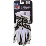 Franklin Sports New Orleans Saints Youth NFL Football Receiver Gloves - Receiver Gloves for Kids - NFL Team Logos and Silicone Palm - Youth S/XS Pair