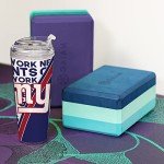 Rico Industries NFL Football New York Giants 24oz Acrylic Tumbler with Hinged Lid