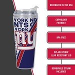 Rico Industries NFL Football New York Giants 24oz Acrylic Tumbler with Hinged Lid