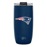 Simple Modern Officially Licensed NFL New England Patriots 16oz Travel Coffee Tumbler with Flip Lid | Stainless Steel Cup | Football Gifts for Men, Women | Voyager Collection | New England Patriots