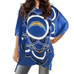 Littlearth Womens NFL Los Angeles Chargers Sheer Caftan with Flower Design, Team Color, One Size