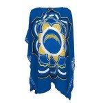 Littlearth Womens NFL Los Angeles Chargers Sheer Caftan with Flower Design, Team Color, One Size
