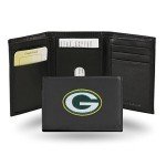Rico Industries NFL Embroidered Leather Trifold Wallet, Green Bay Packers , 3.25 x 4.25-inches