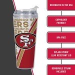 Rico Industries NFL Football San Francisco 49ers 24oz Acrylic Tumbler with Hinged Lid