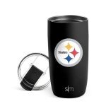 Simple Modern Officially Licensed NFL Pittsburgh Steelers 16oz Travel Coffee Tumbler with Flip Lid | Stainless Steel Cup | Football Gifts for Men, Women | Voyager Collection | Pittsburgh Steelers