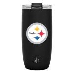 Simple Modern Officially Licensed NFL Pittsburgh Steelers 16oz Travel Coffee Tumbler with Flip Lid | Stainless Steel Cup | Football Gifts for Men, Women | Voyager Collection | Pittsburgh Steelers