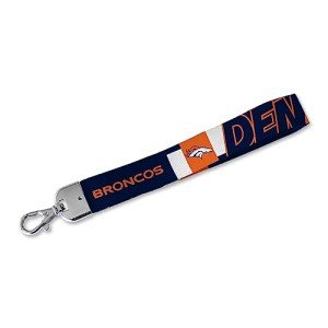 Rico Industries NFL Football Denver Broncos Wrist Lanyard Key Chain, Cute Wristlet Strap Keychain Holder for Women Men Car Keys ID Badges Card Wallet Phone Camera