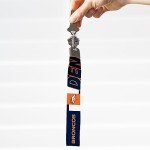 Rico Industries NFL Football Denver Broncos Wrist Lanyard Key Chain, Cute Wristlet Strap Keychain Holder for Women Men Car Keys ID Badges Card Wallet Phone Camera