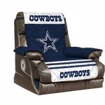 Pegasus Sports NFL Dallas Cowboys Furniture Protector with Elastic Straps, Recliner, Navy Blue, 80 x 65