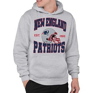 Junk Food Clothing x NFL - New England Patriots - Team Helmet - Unisex Adult Pullover Fleece Hoodie for Men and Women - Size Medium