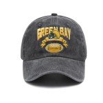 Embroidered City Hat Vintage Washed Denim Football Hats for Men Women, Unisex Adjustable Cotton Fans Baseball Cap