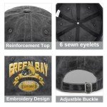 Embroidered City Hat Vintage Washed Denim Football Hats for Men Women, Unisex Adjustable Cotton Fans Baseball Cap