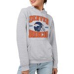 Junk Food Standard Team Helmet Pullover Hoodie. Relaxed Unisex Fit, Denver Broncos-Athletic Heather, Medium