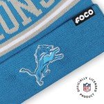 FOCO Detroit Lions NFL Logo Stripe Pom Beanie Hat, Team Color