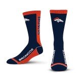 For Bare Feet NFL DENVER BRONCOS MVP Crew Sock Team Color Large