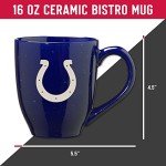 Rico Industries NFL Football Indianapolis Colts Primary 16 oz Team Color Laser Engraved Ceramic Coffee Mug